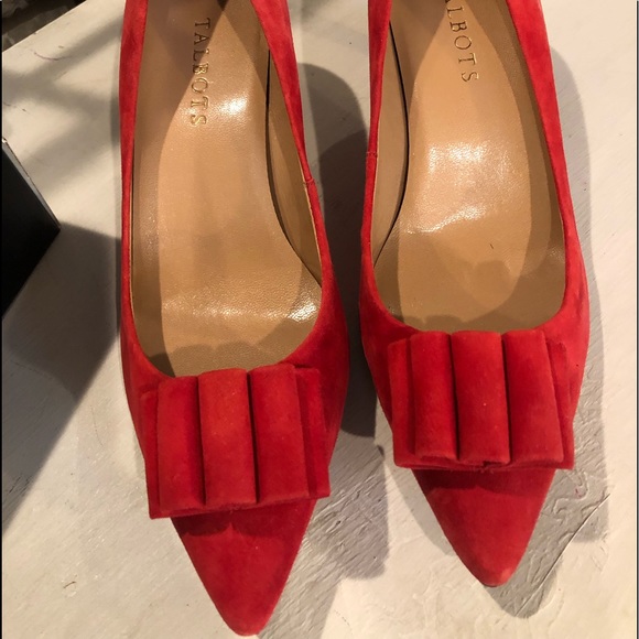 TALBOTS… red suede pumps - Picture 8 of 13